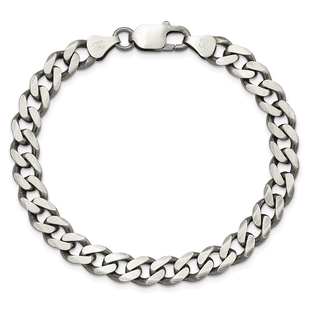 Silver Curb Chain Bracelet with A Hook Clasp 17cm (6.69in)
