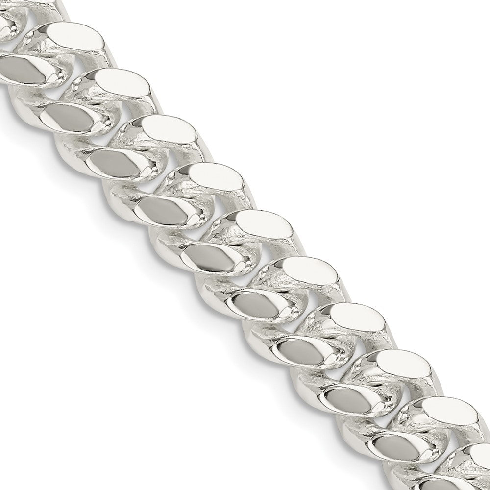 Men&#39;s 9mm Sterling Silver Solid Miami Curb Chain Necklace, Item C10708 by The Black Bow Jewelry Co.