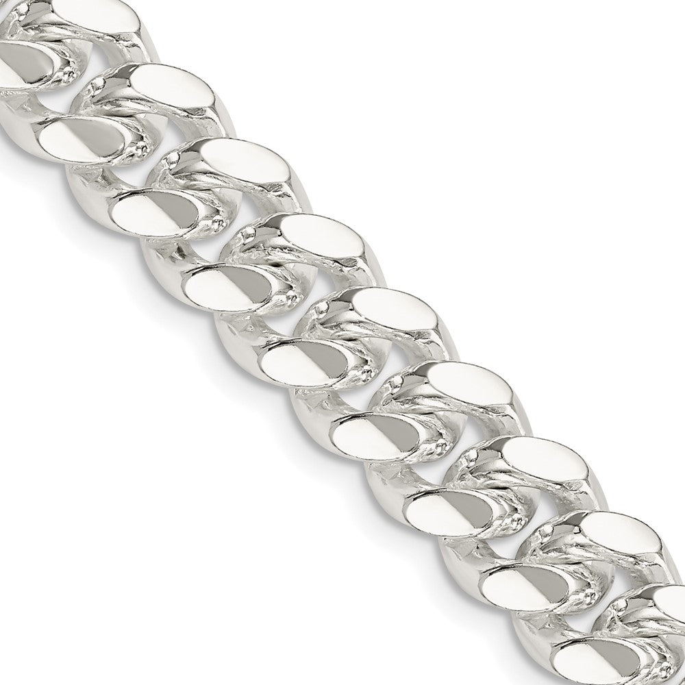 Men&#39;s 10.5mm Sterling Silver Solid Miami Curb Chain Necklace, Item C10709 by The Black Bow Jewelry Co.