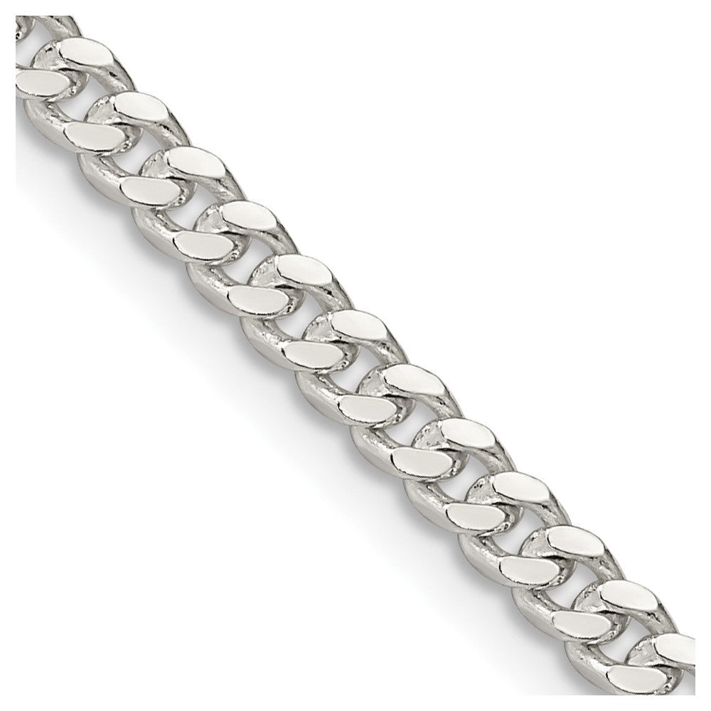 3.25mm Sterling Silver Solid D/C Domed Curb Chain Necklace, Item C10710 by The Black Bow Jewelry Co.