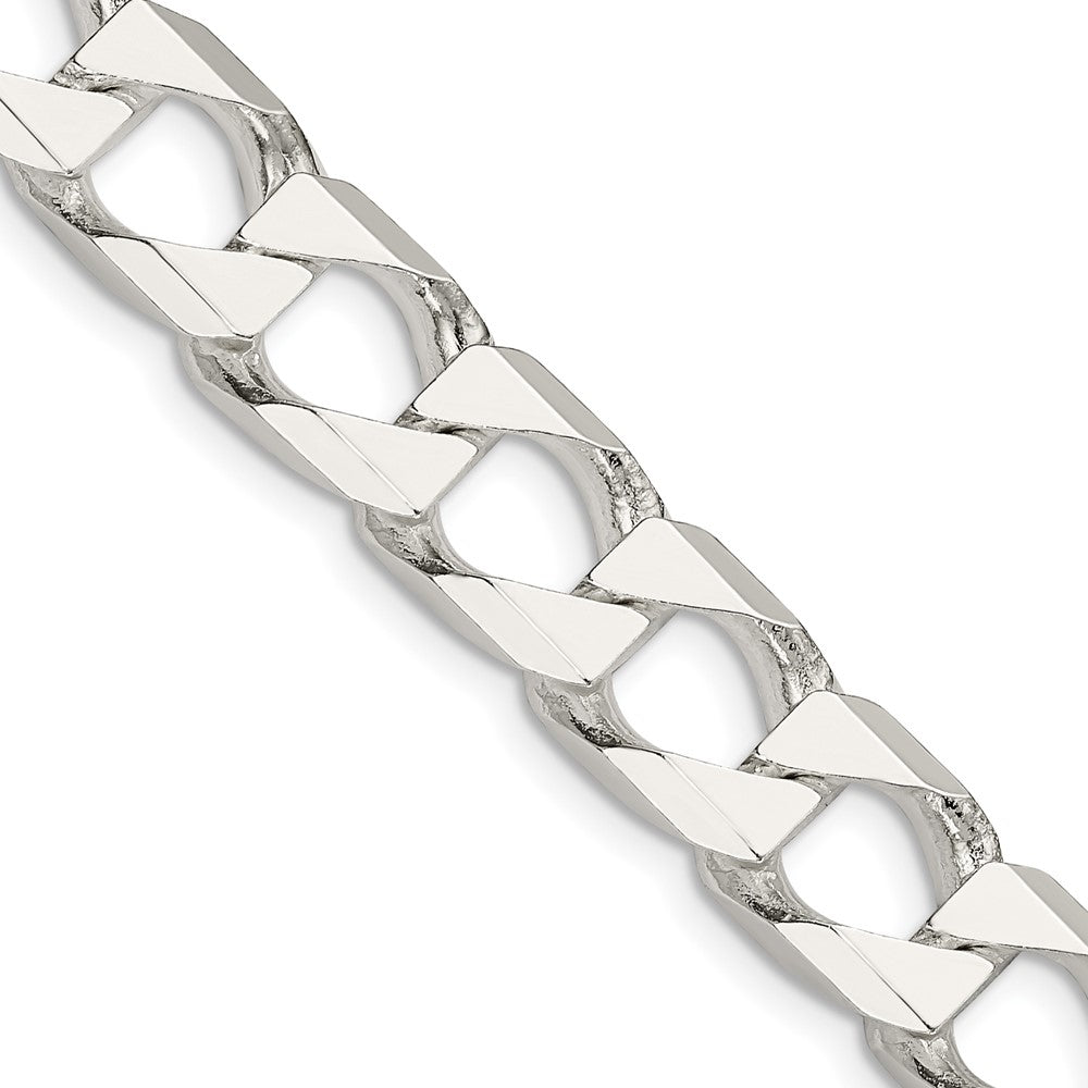 Men&#39;s 10.25mm Sterling Silver Flat Square Curb Chain Necklace, Item C10712 by The Black Bow Jewelry Co.