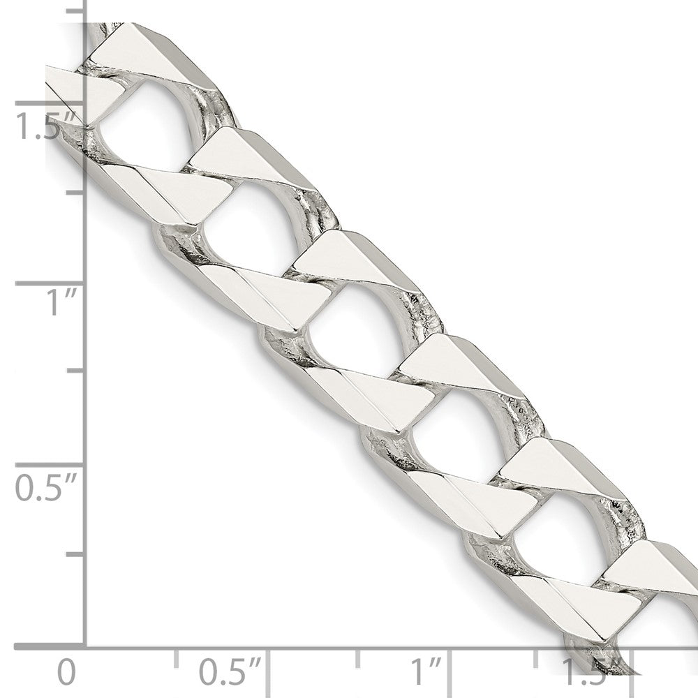 Alternate view of the Men&#39;s 10.25mm Sterling Silver Flat Square Curb Chain Bracelet by The Black Bow Jewelry Co.