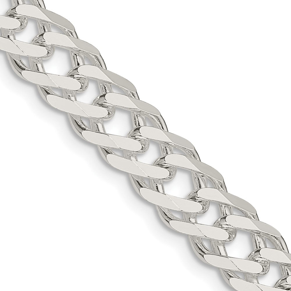 Mens 7.75mm Sterling Silver Diamond Cut Rambo Flat Curb Chain Necklace, Item C10713 by The Black Bow Jewelry Co.