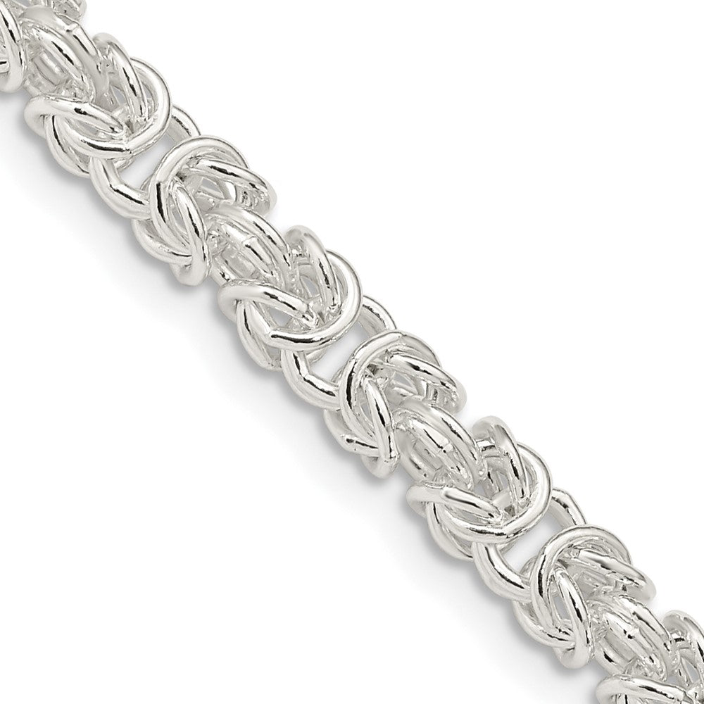 4.75mm Sterling Silver Solid Rounded Byzantine Chain Bracelet, Item C10716-B by The Black Bow Jewelry Co.