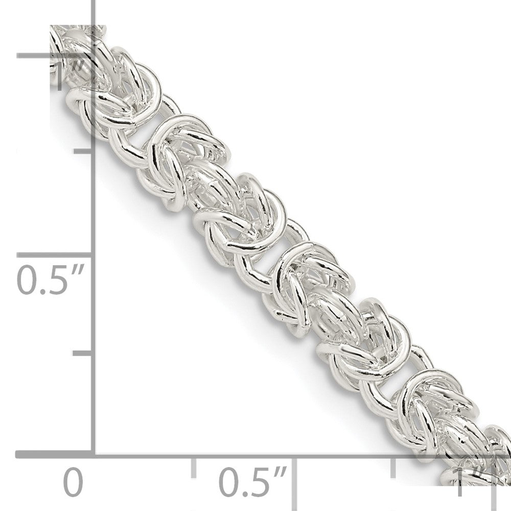 Alternate view of the 4.75mm Sterling Silver Solid Rounded Byzantine Chain Bracelet by The Black Bow Jewelry Co.