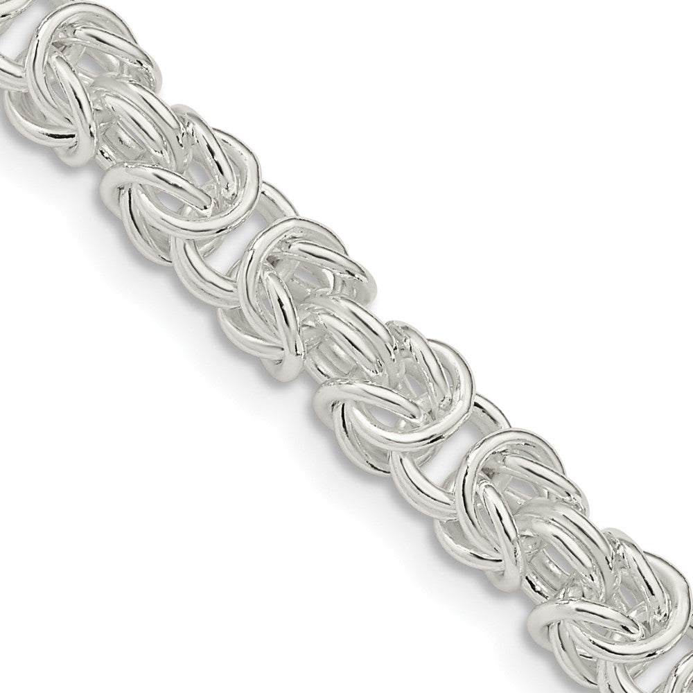 5.5mm Sterling Silver Solid Rounded Byzantine Chain Bracelet, 8 Inch, Item C10717-08 by The Black Bow Jewelry Co.