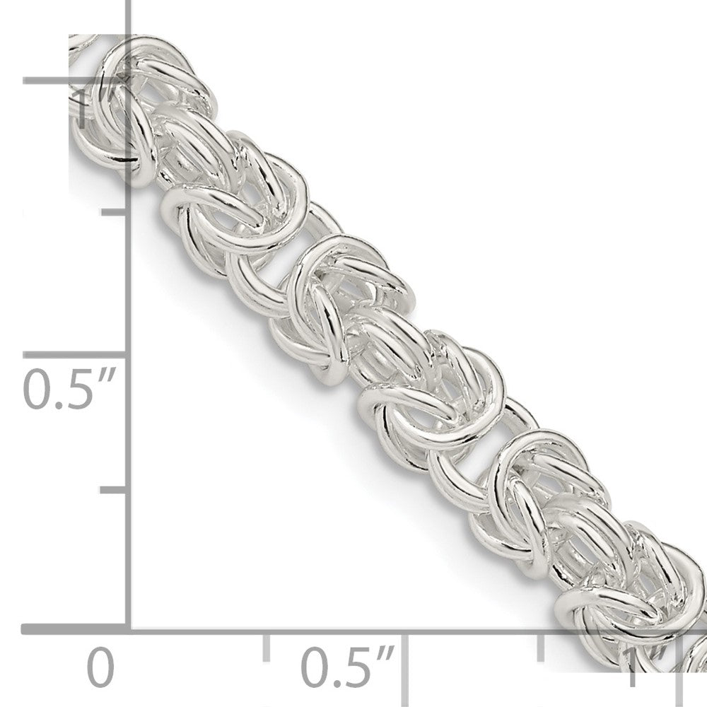 Alternate view of the 5.5mm Sterling Silver Solid Rounded Byzantine Chain Necklace by The Black Bow Jewelry Co.