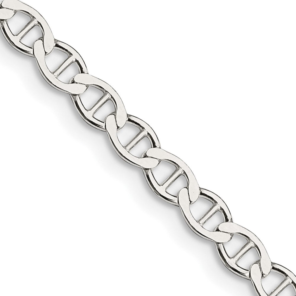 4mm Sterling Silver Hollow Flat Anchor Chain Necklace, Item C10729 by The Black Bow Jewelry Co.