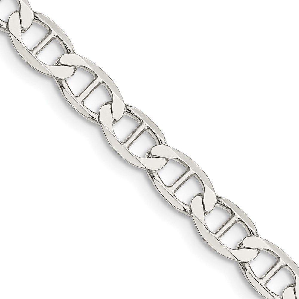 5.7mm Sterling Silver Hollow Flat Anchor Chain Necklace, Item C10731 by The Black Bow Jewelry Co.