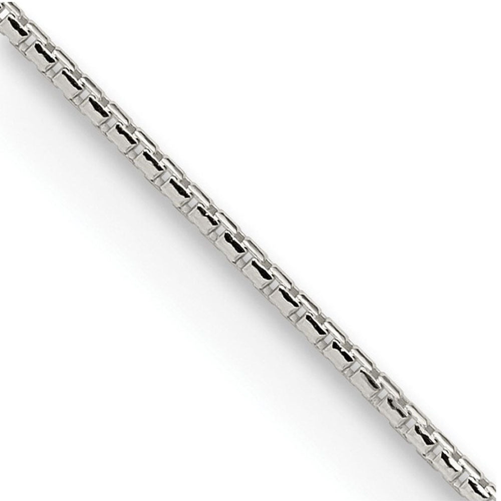 1.1mm Sterling Silver Diamond Cut Solid Round Box Chain Necklace, Item C10734 by The Black Bow Jewelry Co.