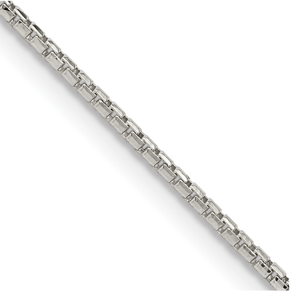 1.25mm Sterling Silver Diamond Cut Solid Round Box Chain Necklace, Item C10735 by The Black Bow Jewelry Co.