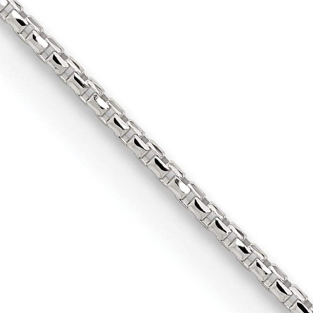 1.5mm Sterling Silver Diamond Cut Solid Round Box Chain Necklace, Item C10736 by The Black Bow Jewelry Co.