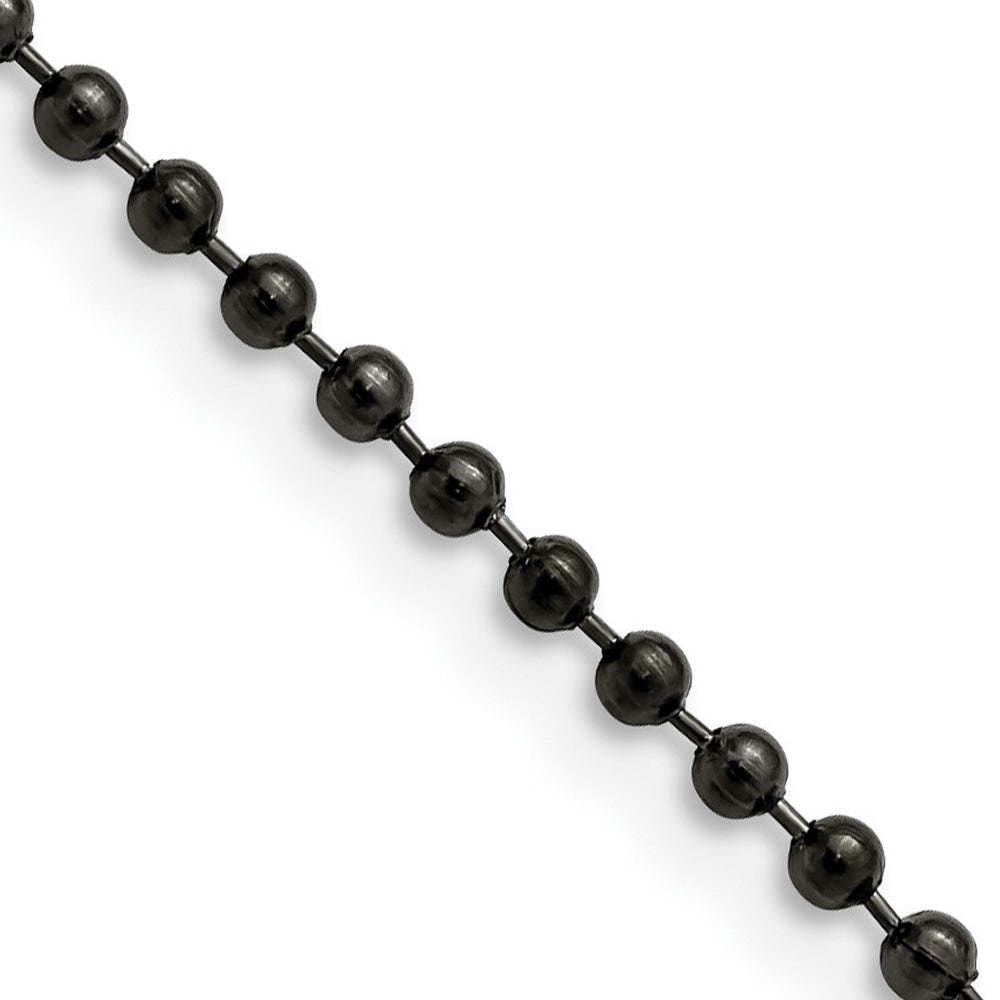 2.4mm Stainless Steel Antiqued Beaded Chain Necklace, Item C10748 by The Black Bow Jewelry Co.
