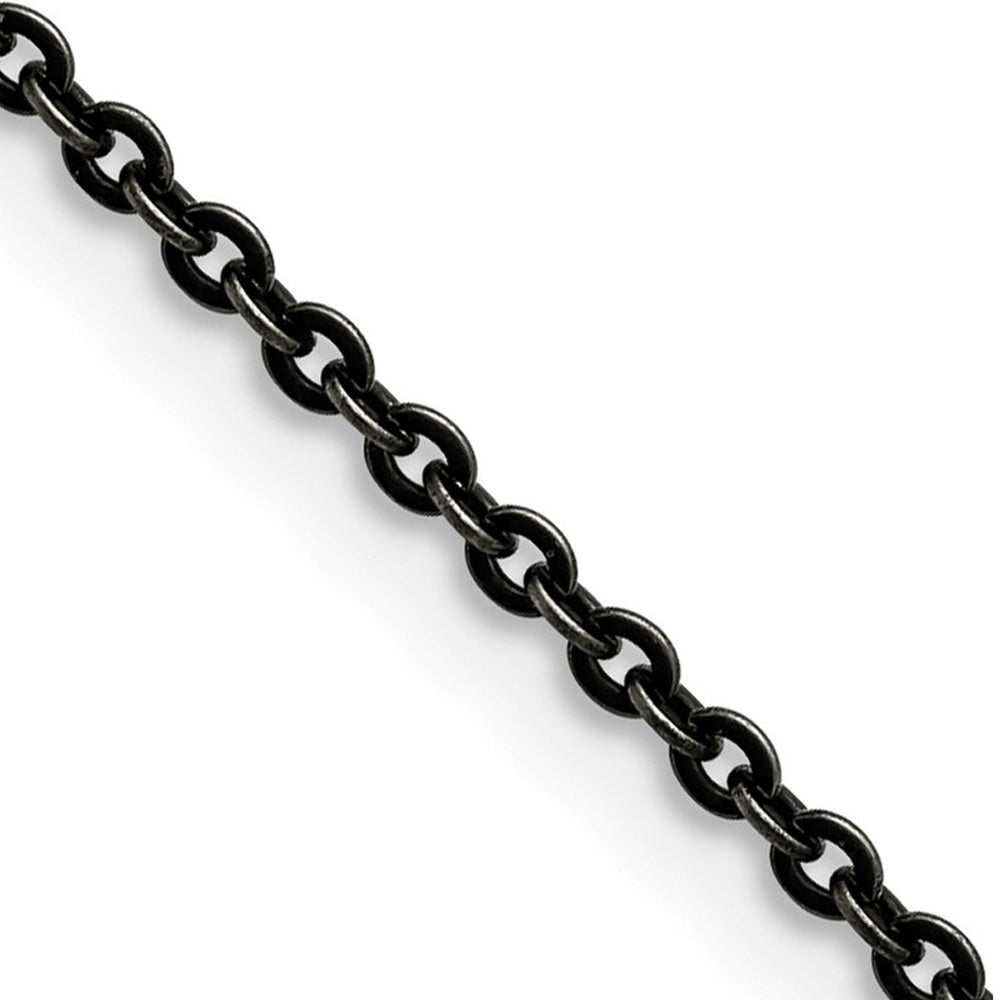 2.7mm Stainless Steel Antiqued Cable Chain Necklace, Item C10749 by The Black Bow Jewelry Co.