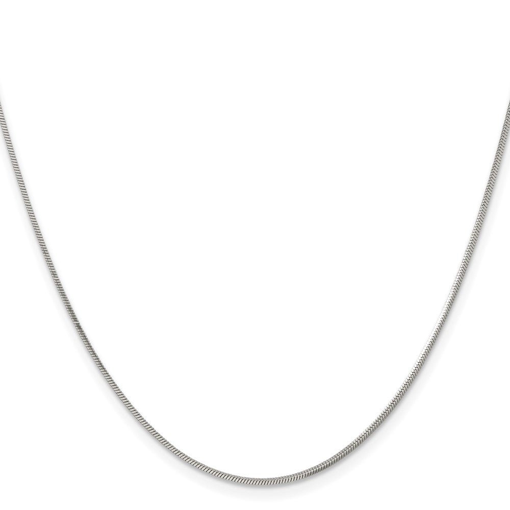 Alternate view of the 1.2mm Stainless Steel Polished Square Snake Chain Necklace by The Black Bow Jewelry Co.