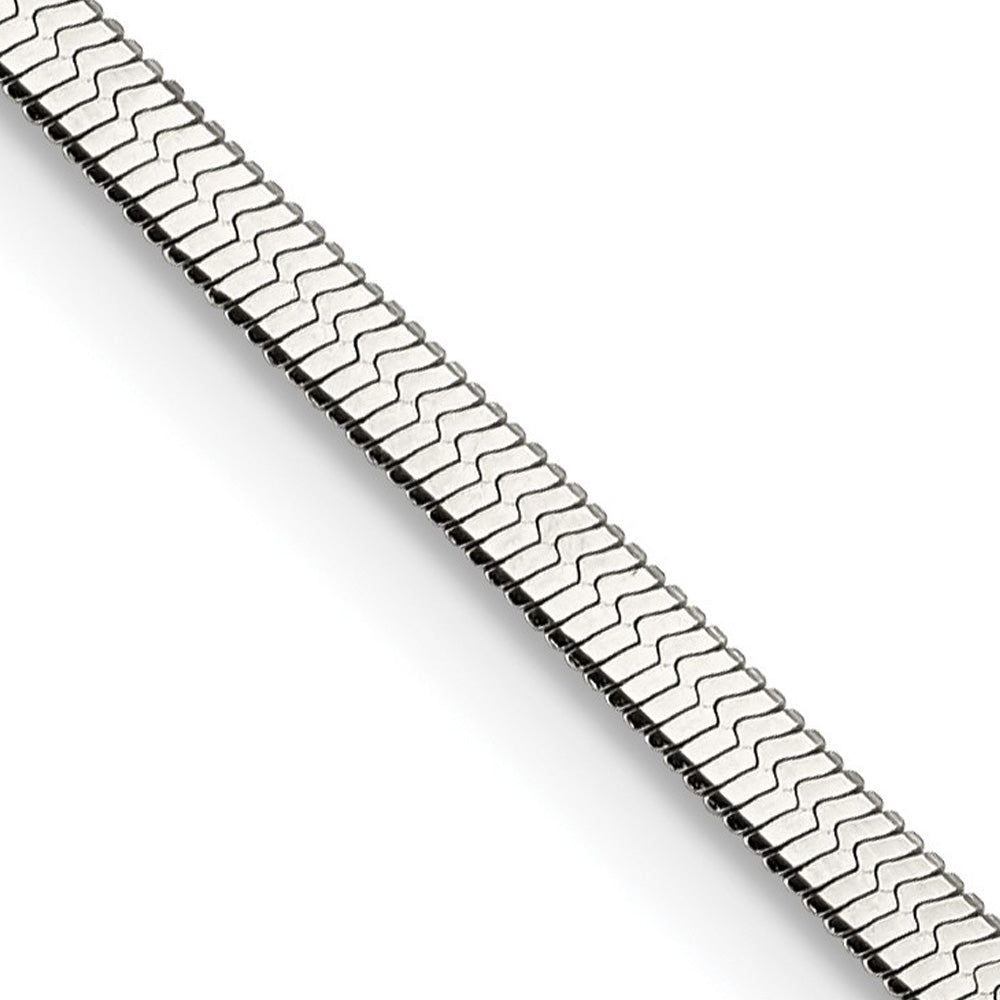 3.25mm Stainless Steel Herringbone Chain Necklace, Item C10756 by The Black Bow Jewelry Co.