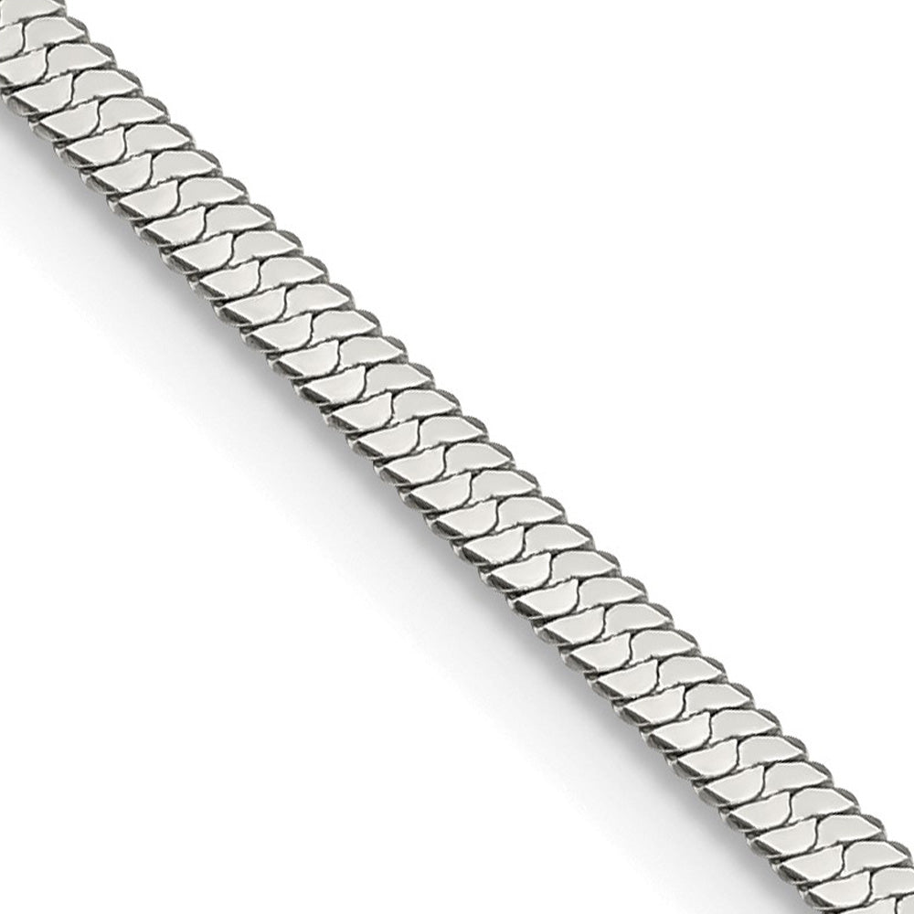 3.4mm Stainless Steel Herringbone Chain Necklace, Item C10757 by The Black Bow Jewelry Co.