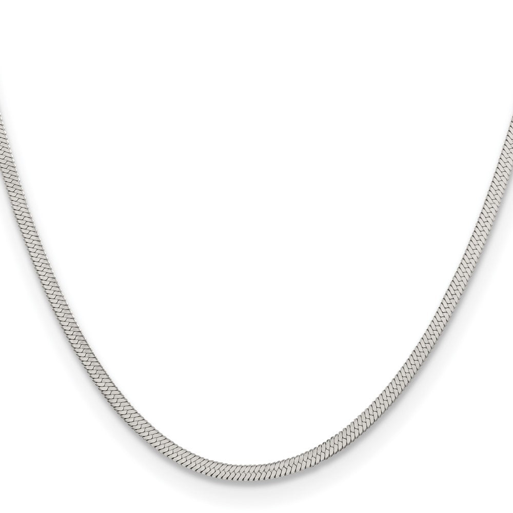 Alternate view of the 3.4mm Stainless Steel Herringbone Chain Necklace by The Black Bow Jewelry Co.