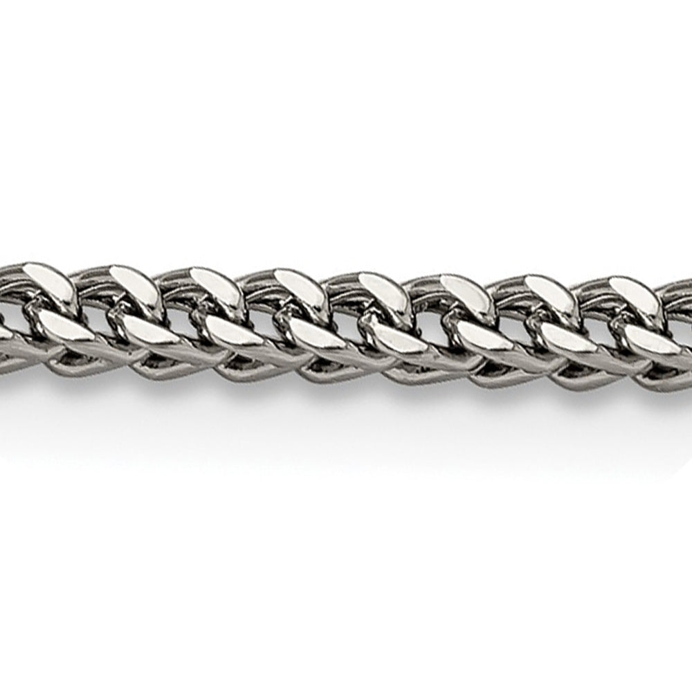 Alternate view of the 2.5mm Stainless Steel Franco Chain Necklace by The Black Bow Jewelry Co.