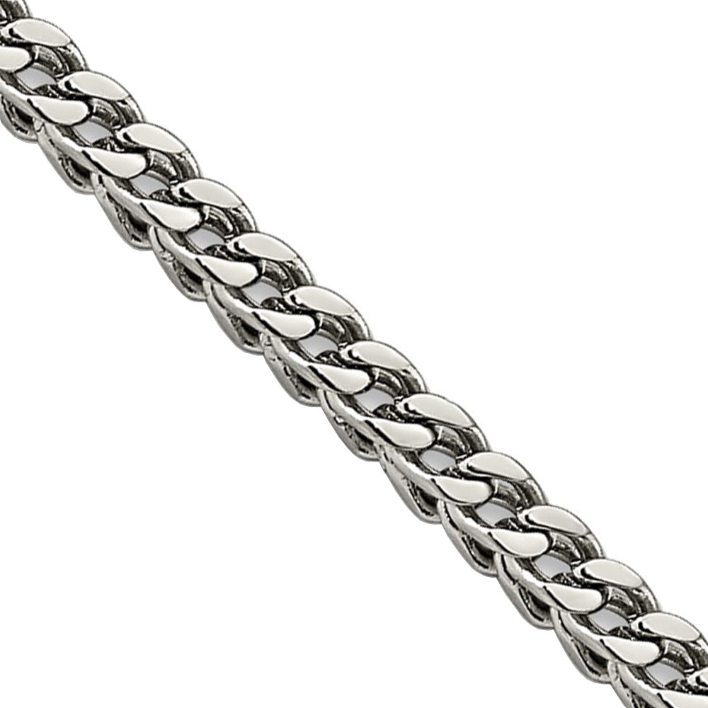 3mm Stainless Steel Franco Chain Necklace, Item C10765 by The Black Bow Jewelry Co.