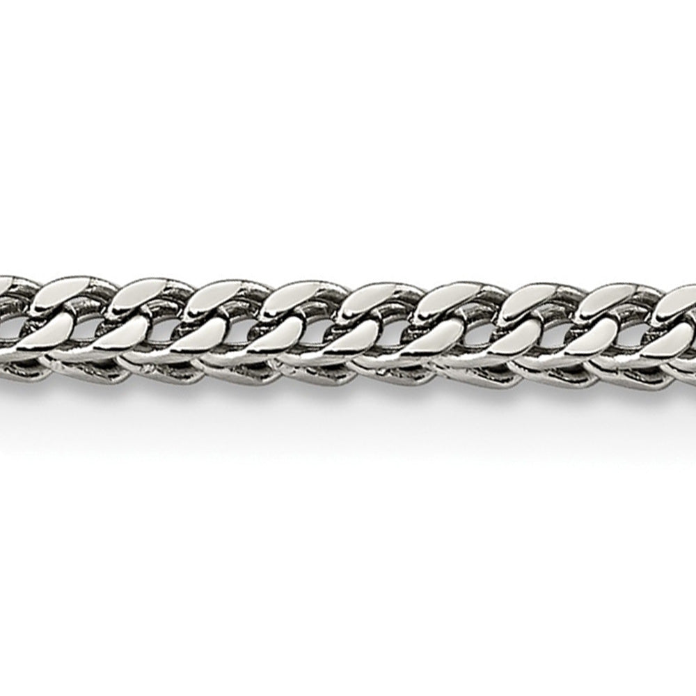 Alternate view of the 3mm Stainless Steel Franco Chain Necklace by The Black Bow Jewelry Co.