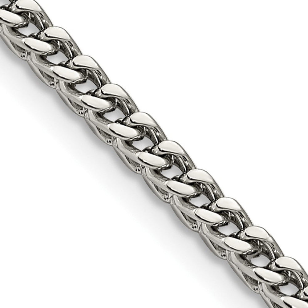 4mm Stainless Steel Franco Chain Necklace, Item C10766 by The Black Bow Jewelry Co.