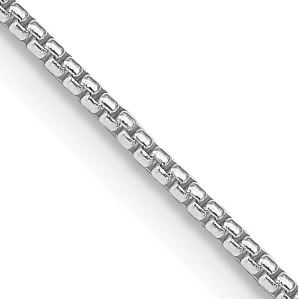 1.25mm Rhodium Plated Sterling Silver Solid Round Box Chain Necklace, Item C10777 by The Black Bow Jewelry Co.