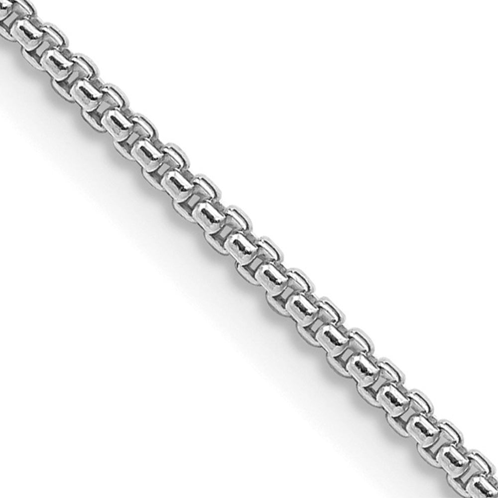 1.5mm Rhodium Plated Sterling Silver Solid Round Box Chain Necklace, Item C10778 by The Black Bow Jewelry Co.