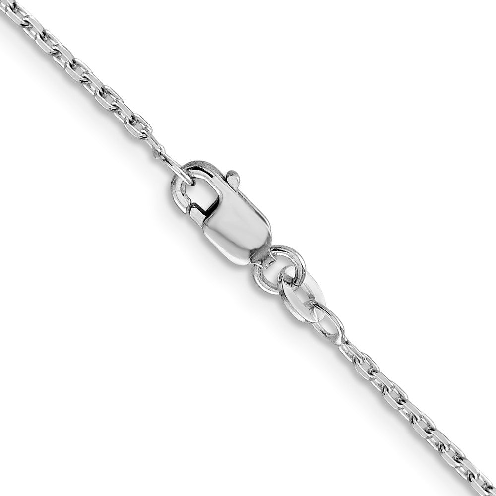 Alternate view of the 1.5mm Rhodium Plated Silver Solid Beveled Oval Cable Chain Necklace by The Black Bow Jewelry Co.