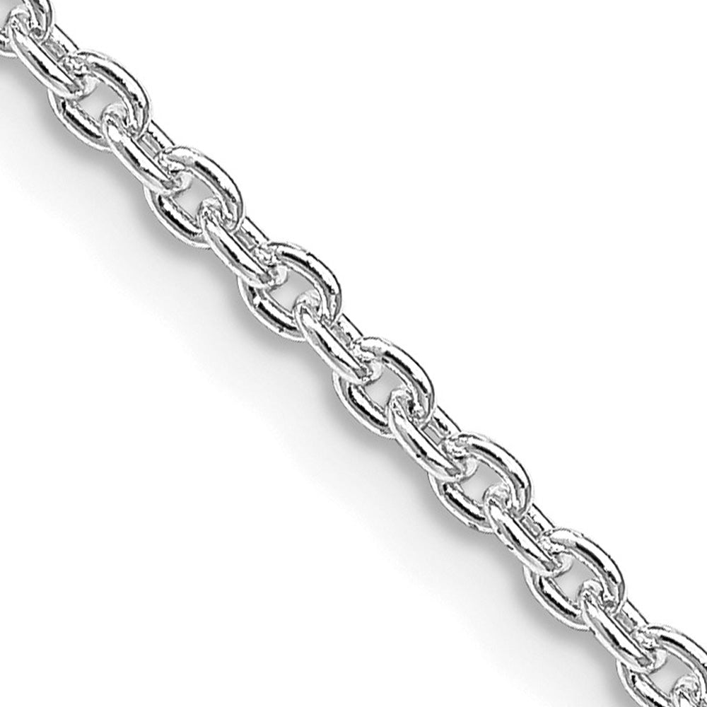 2.25mm Rhodium Plated Sterling Silver Solid Cable Chain Necklace, Item C10781 by The Black Bow Jewelry Co.