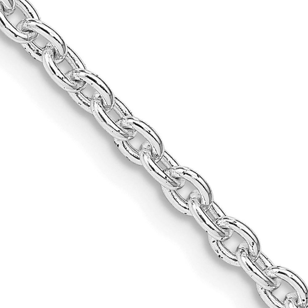 2.75mm Rhodium Plated Sterling Silver Solid Cable Chain Necklace, Item C10782 by The Black Bow Jewelry Co.