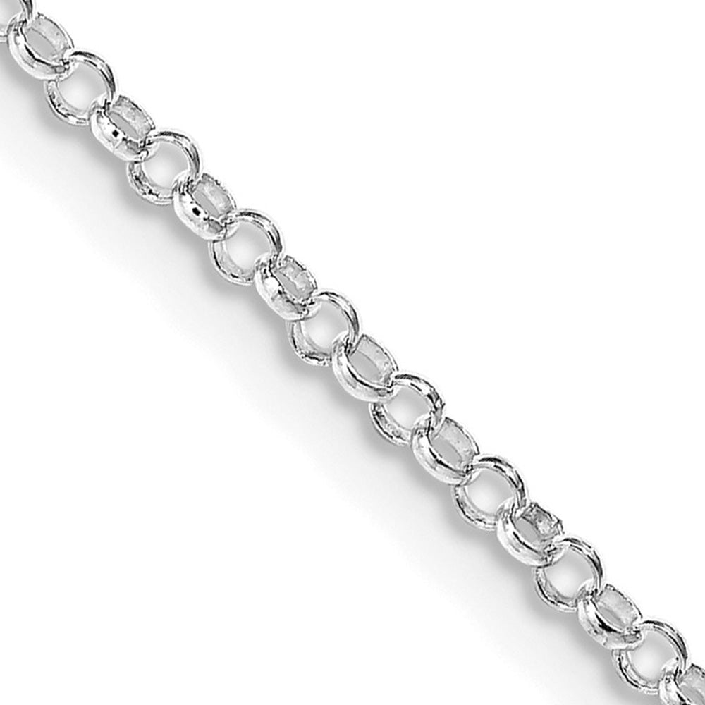 2mm Rhodium Plated Sterling Silver Solid Rolo Chain Necklace, Item C10783 by The Black Bow Jewelry Co.