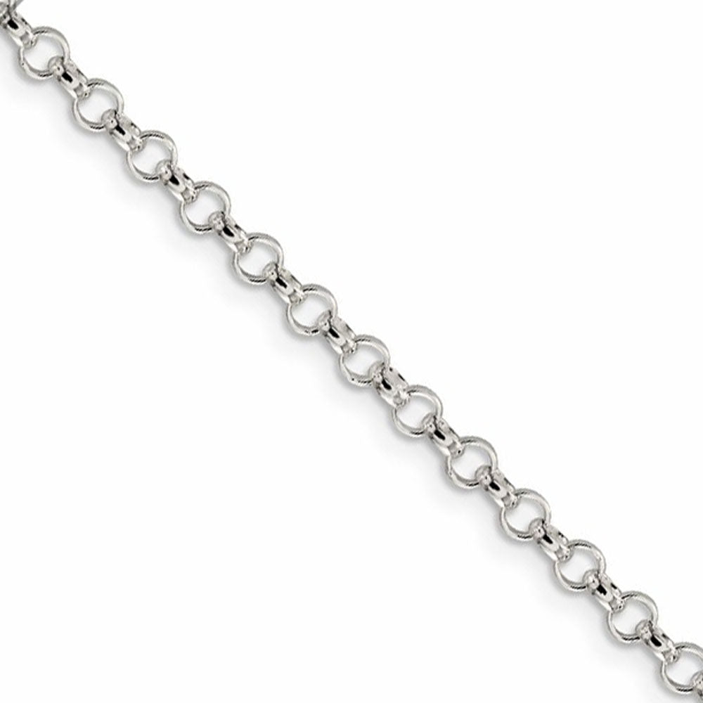 2.5mm Rhodium Plated Sterling Silver Solid Rolo Chain Necklace, Item C10784 by The Black Bow Jewelry Co.