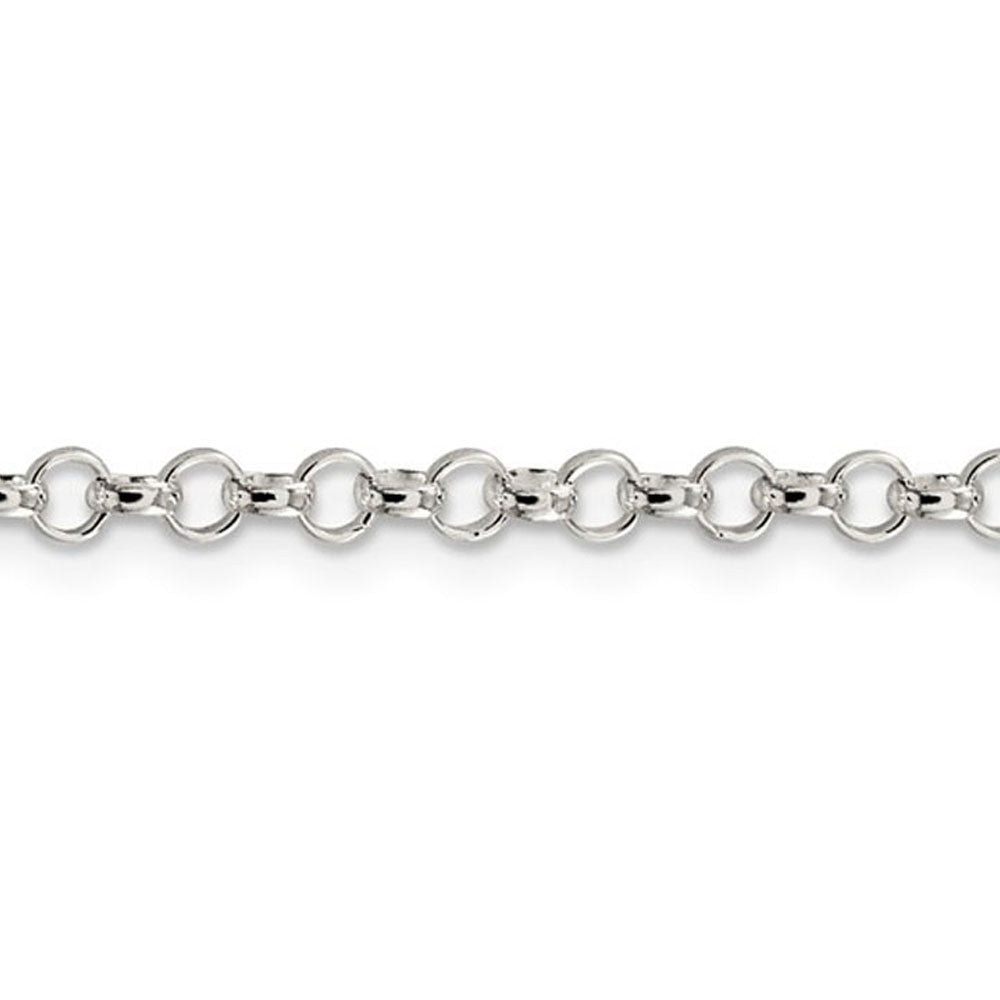 Alternate view of the 2.5mm Rhodium Plated Sterling Silver Solid Rolo Chain Necklace by The Black Bow Jewelry Co.