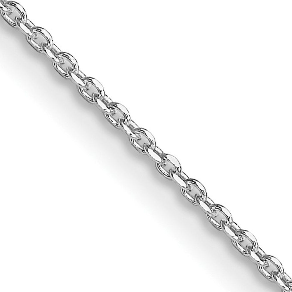 1.25mm Rhodium Plated Sterling Silver Solid D/C Cable Chain Necklace, Item C10785 by The Black Bow Jewelry Co.