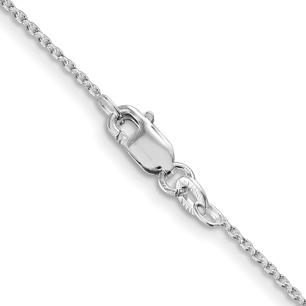 Alternate view of the 1.25mm Rhodium Plated Sterling Silver Solid D/C Cable Chain Necklace by The Black Bow Jewelry Co.