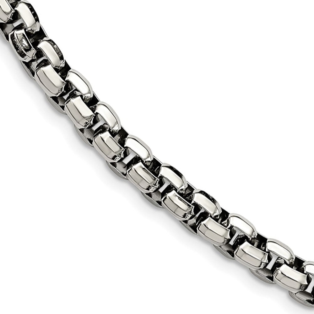 Men&#39;s 8.25mm Stainless Steel Fancy Rolo Chain Necklace, 24 Inch, Item C10799-24 by The Black Bow Jewelry Co.