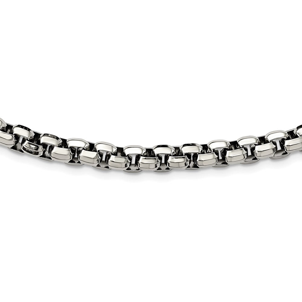 Alternate view of the Men&#39;s 8.25mm Stainless Steel Fancy Rolo Chain Necklace, 24 Inch by The Black Bow Jewelry Co.