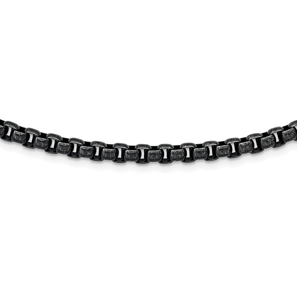 Alternate view of the Men&#39;s 5.75mm Stainless Steel Antiqued Box Chain Necklace, 24 Inch by The Black Bow Jewelry Co.