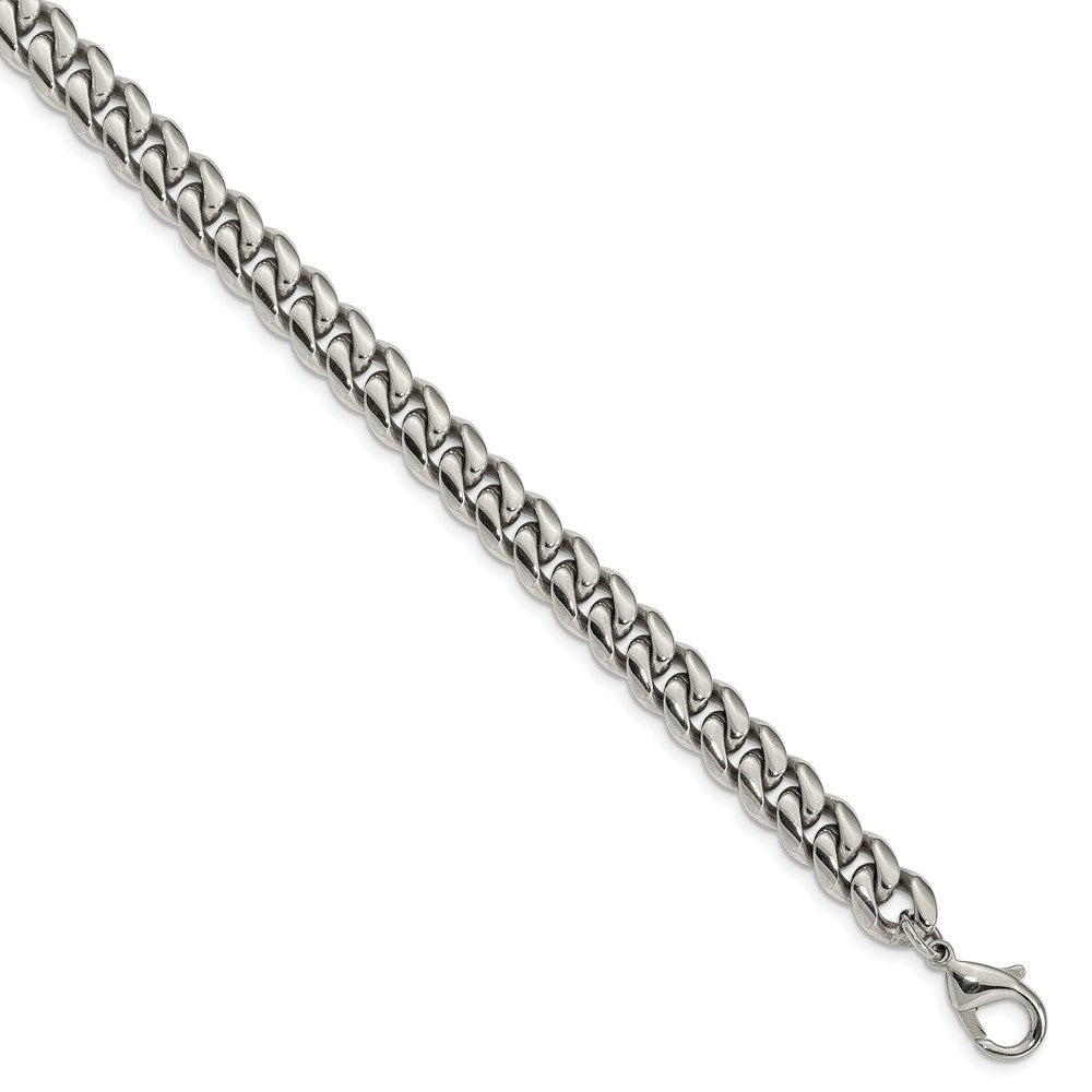 Alternate view of the Men&#39;s 10mm Stainless Steel Polished Curb Chain Necklace, 24 Inch by The Black Bow Jewelry Co.