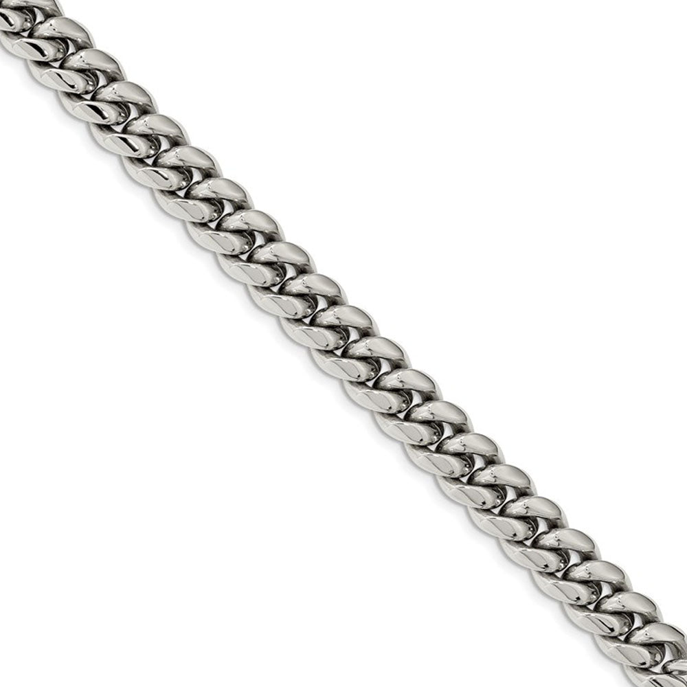 Men&#39;s 12mm Stainless Steel Polished Curb Chain Necklace, 24 Inch, Item C10811-24 by The Black Bow Jewelry Co.