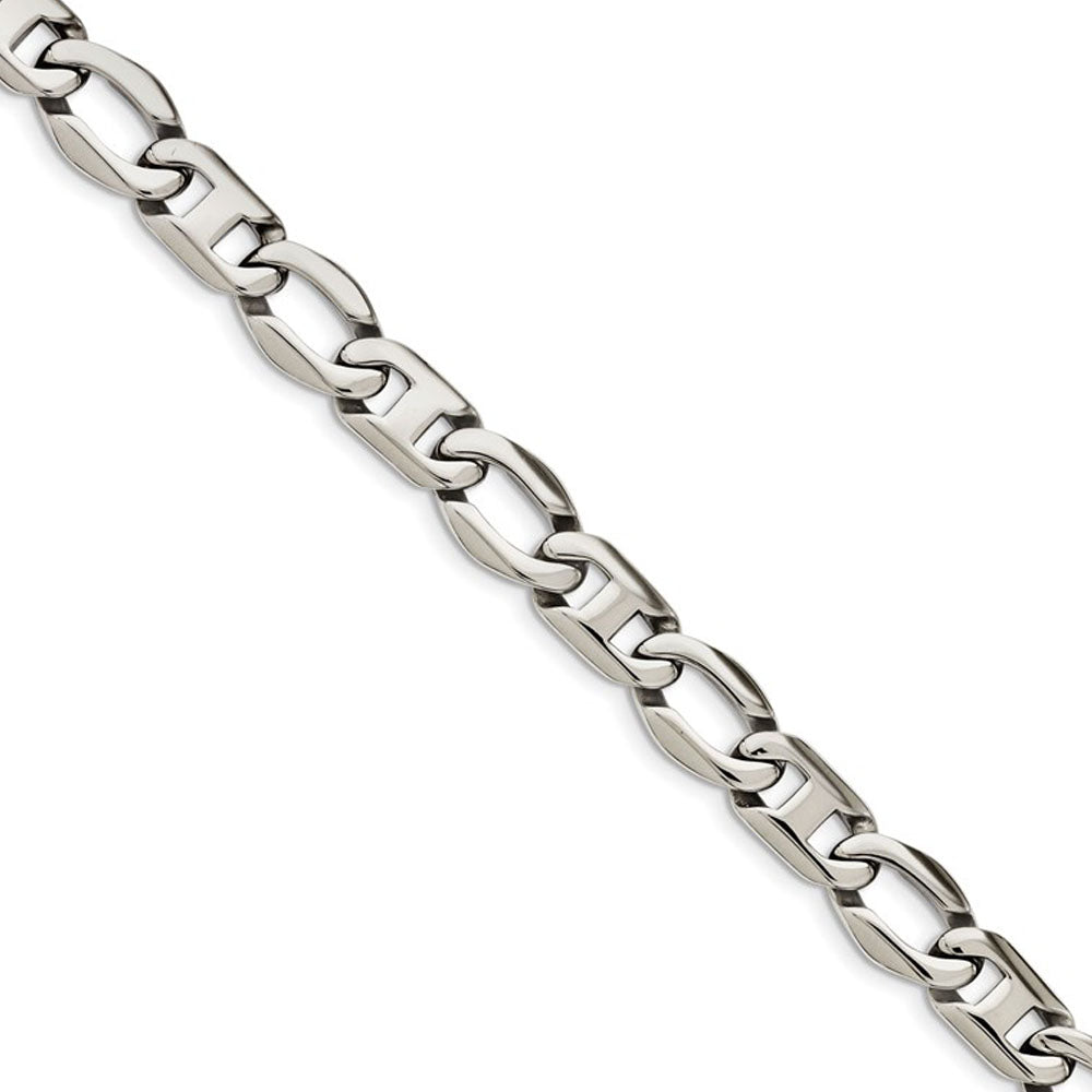 Men&#39;s 12mm Stainless Steel Fancy Anchor Chain Necklace, 24 Inch, Item C10814-24 by The Black Bow Jewelry Co.