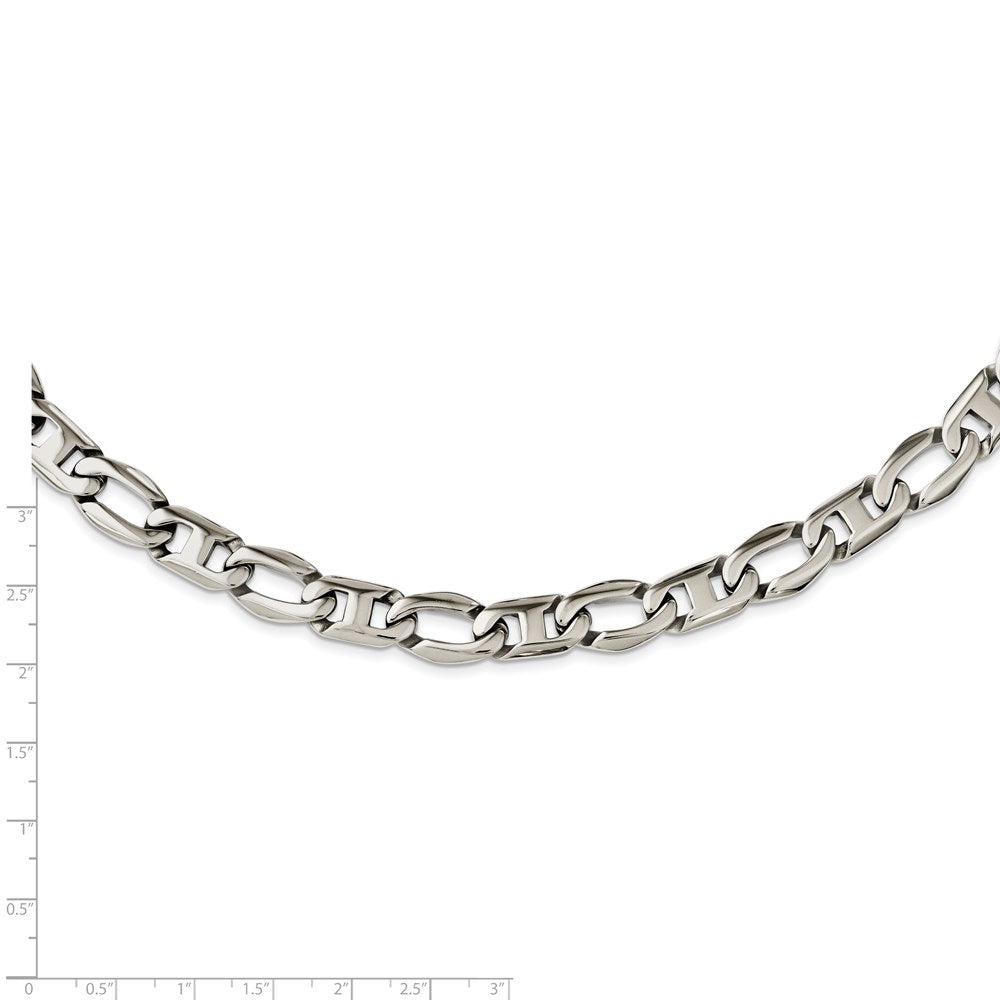 Alternate view of the Men&#39;s 12mm Stainless Steel Fancy Anchor Chain Necklace, 24 Inch by The Black Bow Jewelry Co.