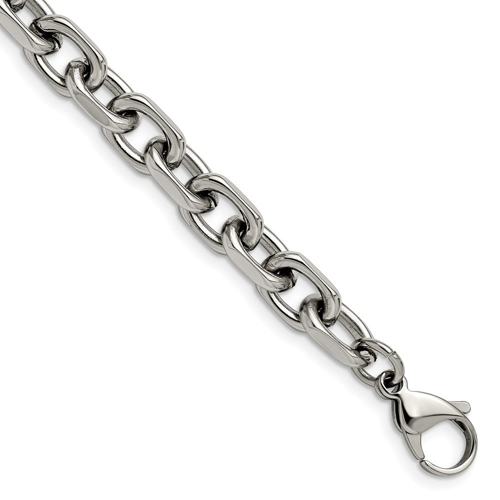 Men's 8.5mm Stainless Steel Oval Cable Chain Necklace, 24 Inch - The Black  Bow Jewelry Company