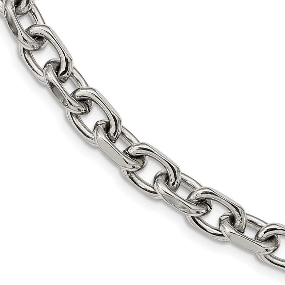 Solid Curb Chain Necklace Two-Tone Stainless Steel 24