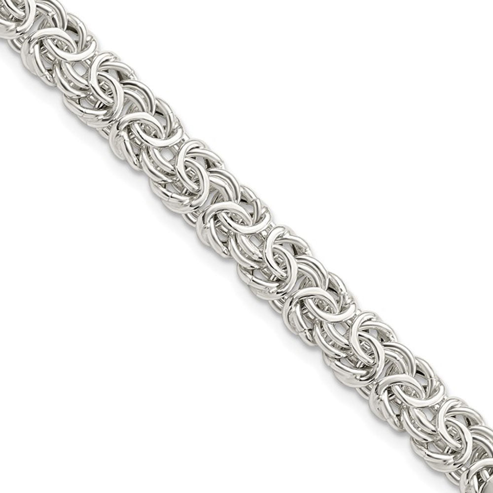 6.5mm Sterling Silver Hollow Byzantine Chain Bracelet, 7.5 Inch, Item C10822-075 by The Black Bow Jewelry Co.