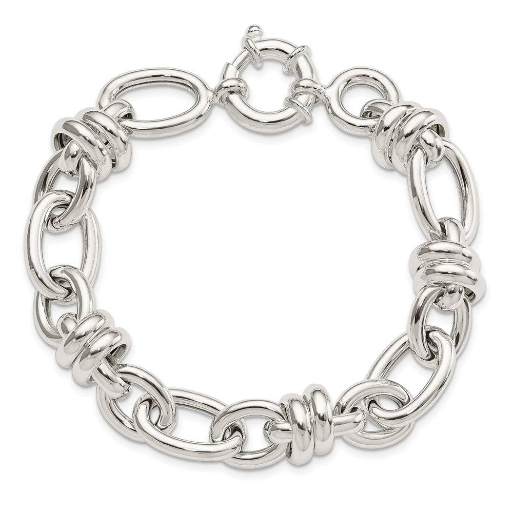 Alternate view of the 13.5mm Sterling Silver Hollow Fancy Link Chain Bracelet, 8.5 Inch by The Black Bow Jewelry Co.
