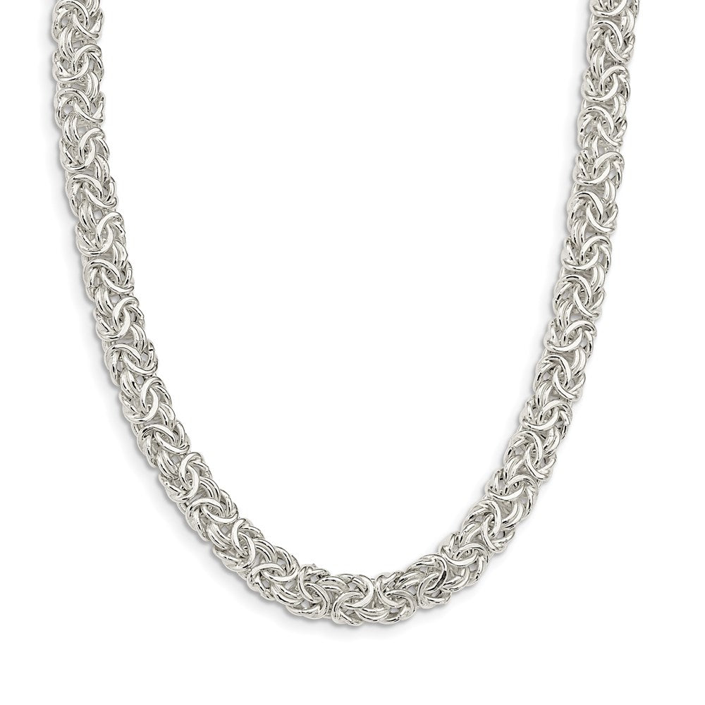 Alternate view of the 6.5mm Sterling Silver Hollow Byzantine Chain Necklace, 20 Inch by The Black Bow Jewelry Co.