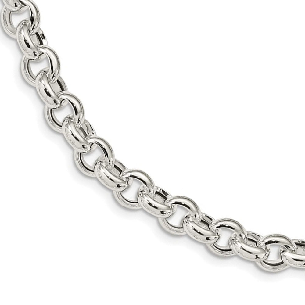 10mm Sterling Silver Hollow Rolo Chain Necklace, 24 Inch, Item C10830-24 by The Black Bow Jewelry Co.
