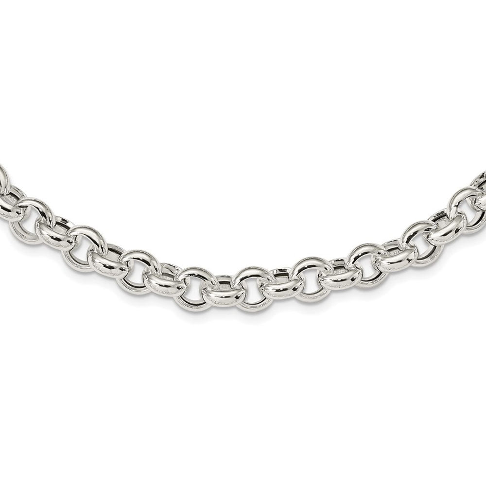 Alternate view of the 10mm Sterling Silver Hollow Rolo Chain Necklace, 24 Inch by The Black Bow Jewelry Co.